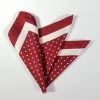 100% Silk Pocket Square - Red & Cream Polka Dot - 12in