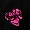 Antonio Ricci 2-in-1 Pouf Round Pocket Square - Black On Fuchsia Pink