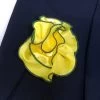 Antonio Ricci 2-in-1 Pouf Round Pocket Square - Dark Green On Yellow