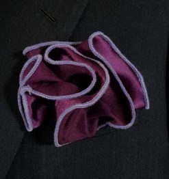 Antonio Ricci 2-in-1 Pouf Round Pocket Square - Lavender On Purple