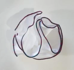 Antonio Ricci 2-in-1 Pouf Round Pocket Square - Mauve Pink & Teal On White -Fashionable Costume AR PKS HR 150 3 02091.1596837088