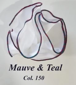 Antonio Ricci 2-in-1 Pouf Round Pocket Square - Mauve Pink & Teal On White -Fashionable Costume AR PKS HR 150 6 47095.1596837088