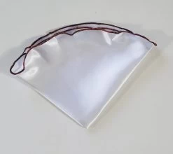 Antonio Ricci 2-in-1 Pouf Round Pocket Square - Orange, Gold & Purple Blend On White -Fashionable Costume AR PKS HR 153 3 79251.1596700839