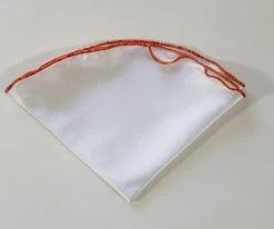 Antonio Ricci 2-in-1 Pouf Round Pocket Square - Orange & Yellow On White -Fashionable Costume AR PKS HR 154 4 96082.1596826766