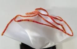 Antonio Ricci 2-in-1 Pouf Round Pocket Square - Orange & Yellow On White -Fashionable Costume AR PKS HR 154 6 67788.1596826765