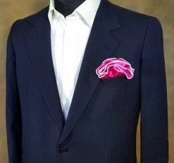 Antonio Ricci 2-in-1 Pouf Round Pocket Square - White On Hot Pink -Fashionable Costume AR PKS HR 168 2 52712.1593694774