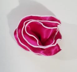 Antonio Ricci 2-in-1 Pouf Round Pocket Square - White On Hot Pink -Fashionable Costume AR PKS HR 168 4 38072.1593694774