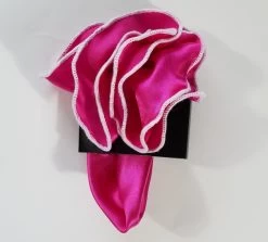 Antonio Ricci 2-in-1 Pouf Round Pocket Square - White On Hot Pink -Fashionable Costume AR PKS HR 168 5 13938.1593694774