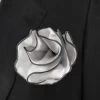 Antonio Ricci 2-in-1 Pouf Round Pocket Square - Charcoal On Grey
