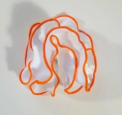 Antonio Ricci 2-in-1 Pouf Round Pocket Square - Bright Orange On White -Fashionable Costume AR PKS HR 176B 2 58178.1618949298