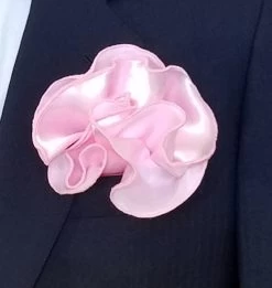 Antonio Ricci 2-in-1 Pouf Round Pocket Square - Pink On Pink