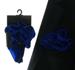Antonio Ricci 2-in-1 Pouf Round Pocket Square - Royal Trim On Royal -Fashionable Costume AR PKS HR 184 2 17045.1581689927