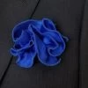 Antonio Ricci 2-in-1 Pouf Round Pocket Square - Royal Trim On Royal