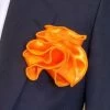 Antonio Ricci 2-in-1 Pouf Round Pocket Square - Orange