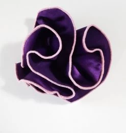 Antonio Ricci 2-in-1 Pouf Round Pocket Square - Pink On Dark Purple -Fashionable Costume AR PKS HR 205 4 54061.1597266445