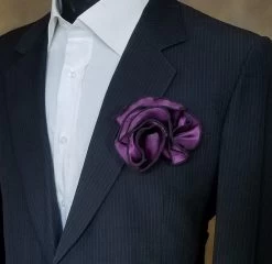 Antonio Ricci 2-in-1 Pouf Round Pocket Square - Black On Purple -Fashionable Costume AR PKS HR 207 02021.1597438883