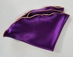 Antonio Ricci 2-in-1 Pouf Round Pocket Square - Peach On Dark Purple 12 Antonio Ricci 2-in-1 Pouf Round Pocket Square - Peach On Dark Purple -Fashionable Costume AR PKS HR 208 4 80586.1597096047