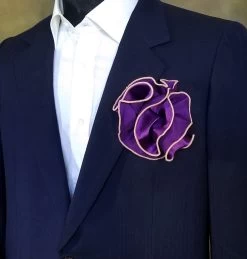 Antonio Ricci 2-in-1 Pouf Round Pocket Square - Peach On Dark Purple 9 Antonio Ricci 2-in-1 Pouf Round Pocket Square - Peach On Dark Purple -Fashionable Costume AR PKS HR 208 81001.1597096047
