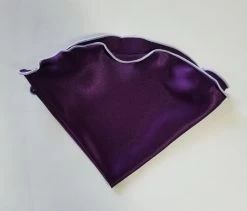 Antonio Ricci 2-in-1 Pouf Round Pocket Square -White On Dark Purple -Fashionable Costume AR PKS HR 259 3 32502.1597412277