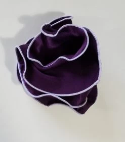 Antonio Ricci 2-in-1 Pouf Round Pocket Square -White On Dark Purple -Fashionable Costume AR PKS HR 259 4 10328.1597412277