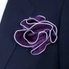 Antonio Ricci 2-in-1 Pouf Round Pocket Square -White On Dark Purple