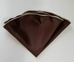 Antonio Ricci 2-in-1 Pouf Round Pocket Square - Ivory On Brown -Fashionable Costume AR PKS HR 270 4 12197.1597899278