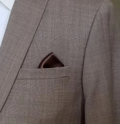 Antonio Ricci 2-in-1 Pouf Round Pocket Square - Ivory On Brown -Fashionable Costume AR PKS HR 270 5 09581.1597899278