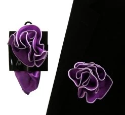 Antonio Ricci 2-in-1 Pouf Round Pocket Square - Lilac On Dark Purple -Fashionable Costume AR PKS HR 275B 2 13628.1575933186