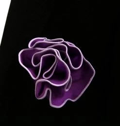 Antonio Ricci 2-in-1 Pouf Round Pocket Square - Lilac On Dark Purple