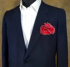 Antonio Ricci 2-in-1 Pouf Round Pocket Square - Multi-Color Trim On Red -Fashionable Costume AR PKS HR 293 2 24389.1592855451