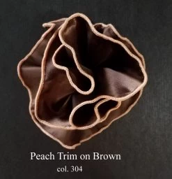 Antonio Ricci 2-in-1 Pouf Round Pocket Square - Peach On Brown -Fashionable Costume AR PKS HR 304 3 86791.1661973648