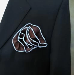 Antonio Ricci 2-in-1 Pouf Round Pocket Square - Baby Blue On Brown -Fashionable Costume AR PKS HR 320 3 21360.1579470932