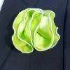Antonio Ricci 2-in-1 Pouf Round Pocket Square - White On Bright Green