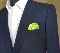 Antonio Ricci 2-in-1 Pouf Round Pocket Square - White On Bright Green -Fashionable Costume AR PKS HR 55 5 87431.1593062476