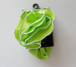 Antonio Ricci 2-in-1 Pouf Round Pocket Square - White On Bright Green -Fashionable Costume AR PKS HR 55 6 06793.1593062476