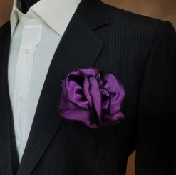 Antonio Ricci 2-in-1 Pouf Round Pocket Square - Black On Dark Purple -Fashionable Costume AR PKS HR 78 2 74546.1597439237