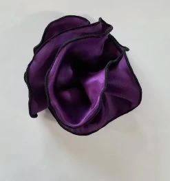 Antonio Ricci 2-in-1 Pouf Round Pocket Square - Black On Deep Purple -Fashionable Costume AR PKS HR 78 3 77055.1597438855