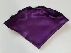 Antonio Ricci 2-in-1 Pouf Round Pocket Square - Black On Dark Purple -Fashionable Costume AR PKS HR 78 4 52698.1597439237
