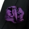Antonio Ricci 2-in-1 Pouf Round Pocket Square - Black On Dark Purple