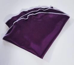 Antonio Ricci 2-in-1 Pouf Round Pocket Square - White On Plum Purple -Fashionable Costume AR PKS HR 88 3 00502.1597263545