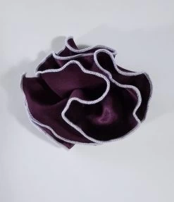Antonio Ricci 2-in-1 Pouf Round Pocket Square - White On Plum Purple -Fashionable Costume AR PKS HR 88 4 72414.1597263545