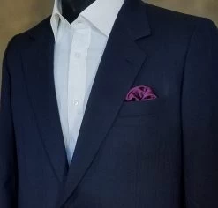 Antonio Ricci 2-in-1 Pouf Round Pocket Square - White On Plum Purple -Fashionable Costume AR PKS HR 88 5 83847.1597263545
