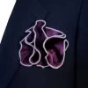 Antonio Ricci 2-in-1 Pouf Round Pocket Square - White On Plum Purple