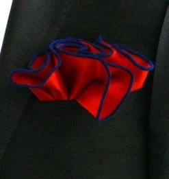 Antonio Ricci 2-in-1 Pouf Round Pocket Square - Royal Blue On Red 5 Antonio Ricci 2-in-1 Pouf Round Pocket Square - Royal Blue On Red -Fashionable Costume AR PKS HR 91 43073.1565467499