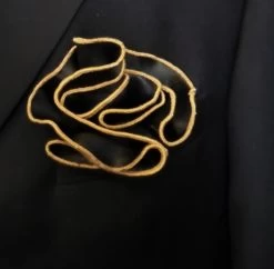 Antonio Ricci 2-in-1 Pouf Round Pocket Square - Dark Gold On Black -Fashionable Costume AR PKS HR96 3 86848.1597691872