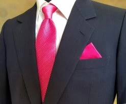 Antonio Ricci Diagonal Pleated Tie With Pocket Square - Fuchsia Pink 5 Antonio Ricci Diagonal Pleated Tie With Pocket Square - Fuchsia Pink -Fashionable Costume ART P18 FS 3 71867.1604339527