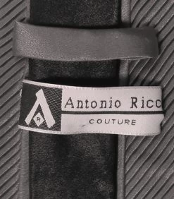 Antonio Ricci Contrasting Pleated Tie With Pocket Square - Charcoal -Fashionable Costume ART P19 CH 2 87299.1604864451