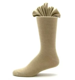 Antonio Ricci Premium Cotton Mid-Calf Dress Socks - Beige