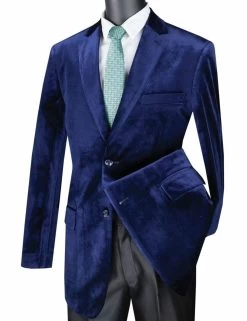 Vinci Sapphire Blue Velvet Classic Sportcoat
