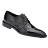 Belvedere Genuine Ostrich Leg & Eel Dress Tie Shoe - Black